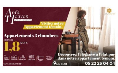 Découvrez votre futur appartement de 3 chambres à partir de 1.8 Mdhs à Anfa Heaven
